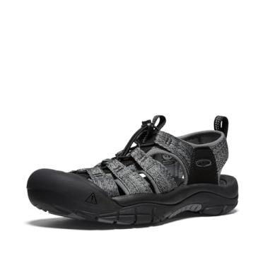 Imagem de KEEN Sandália masculina Newport H2 com bico fechado, Preto/aço cinza, 8.5