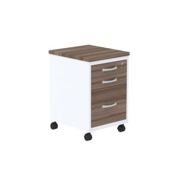 Imagem de Gaveteiro Volante 3 Gavetas Gvps03p25tub Walnut/branco