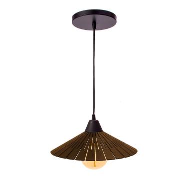 Imagem de Luminária Teto Lustre Pendente Balcão Cozinha Sala Mdf Cabo Cor:chocolate