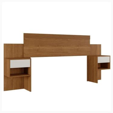 Imagem de Cabeceira Casal Master Extensível Com Mesa De Cabeceira Benetil Cinamomo Off White