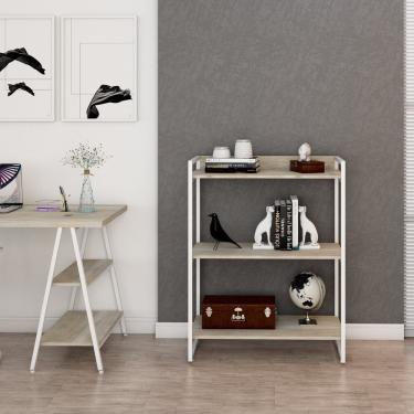 Imagem de Estante Multiuso 104cmx80cm 3 Prateleiras Kuadra Snow/est.branca