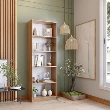 Imagem de Estante Livreiro Multiuso 5 Nichos Montreal Yescasa Freijó