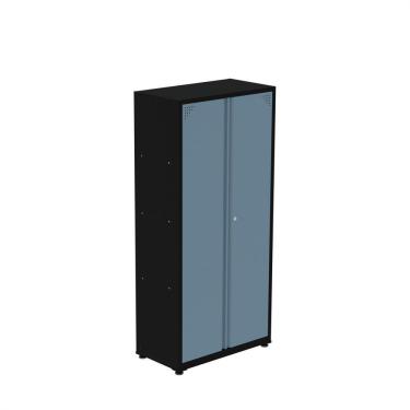 Imagem de Armário 2 Portas Aço 4 Prateleiras Ap409sl Preto/azul Dali