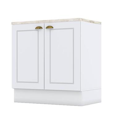 Imagem de Balcão 2 Portas 80 Cm Nova York Branco Com Tampo Cooktop Calcare - Henn