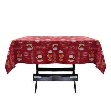 Imagem de Toalha Mesa Oxford Estampado 1,50x1,50 4 Lugares Coffee