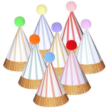 Imagem de VercanMonth 40 peças de mini chapéus de festa coloridos para animais de pelúcia chapéus de festa de papel de aniversário para animais de estimação, bonecas de pelúcia, chapéus de aniversário para