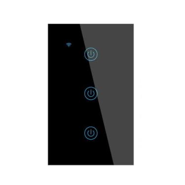 Imagem de Zigbee Tuya Interruptor de Luz Inteligente Touch WiFi Interruptor de Parede Funciona com Alexa Gogle Home Alice Smart Life Need Neutral Wire-DS-124-BLACK-03