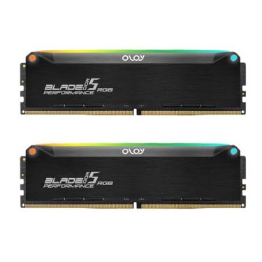 Imagem de OLOy DDR5 RAM 32 GB (2 x 16 GB) lâmina fina preta RGB 6000 MHz CL32 1,35 V Gaming UDIMM (MD5U1660320BRKDA)