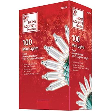 Imagem de Home Accents Holiday Lâmpadas Incandescentes Mini Transparentes De 22 Pés Com 100 E Fio Verde (2 Unidades)