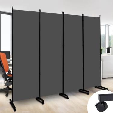 Imagem de YASRKML Divisória De Ambiente Portátil Para Parede, Painel Privacidade Com Design Moderno E Rodas, Tela 6 Pés, Separadores (Cinza, 88'')