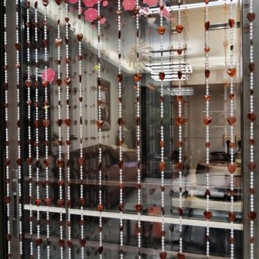 Imagem de ave split Cortinas De Acrílico Com Contas Para Portas, Suspensas Em Formato Coração, Porta, Borlas, Divisórias Ambiente, Decoração Tela Janelas, Sala Estar, Casamento (043Heart Coffee, 39" X 78,7")