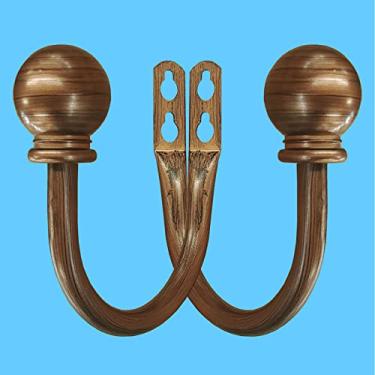 Imagem de Kowibcl Suportes De Cortina Kowibcl, Ganchos Para Cortinas Com Parafusos Montagem Na Parede, Decorativos Cortinas, Quarto, Sala Estar, Escritório, Remates Em Forma Bola Bronze Polido A Óleo (2 Peças