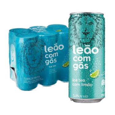 Imagem de Kit 6 Unidades Ice Tea Limão Zero Com Gás 290ml Lata - Leão