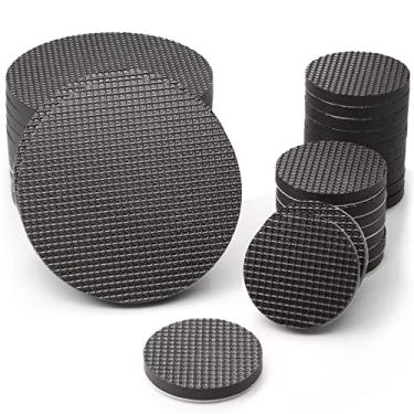 Imagem de Aihoulu Almofadas Antiderrapantes Para Móveis, Pés De Borracha Redonda Sólida, 12 Peças 2", 20 1", Batentes, Pinças Autoadesivas Cama, Sofá, Mesa, Evita Arranhões Em Pisos Madeira, Preto