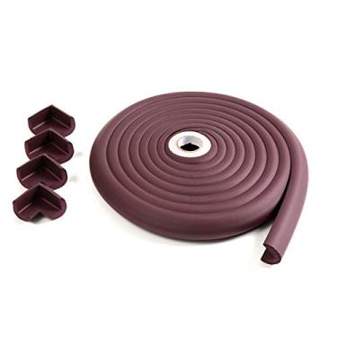 Imagem de Furnigear Protetor De Bordas E Cantos, Protetores Espuma Segurança, Mesa À Prova Bebês (5 M + 4 Cantos), Marrom, Autoadesivos