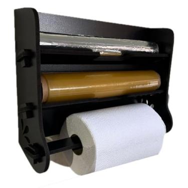 Imagem de Porta Papel Toalha - Papel AlumíNio - Bobina Filme Para Cozinha 3 Em 1 Mdf