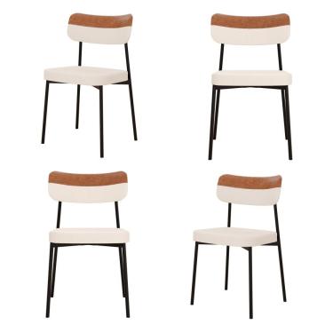 Imagem de Cadeira Mynna Fixa C/4 Pes 525 X 470 X 790 Mm C/4 Un. Crt.palha/courino Caramelo Crt Palha/courino Caramelo