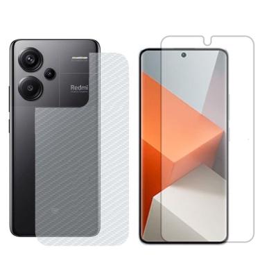 Imagem de Película Hidrogel + Adesivo Fibra De Carbono Para Redmi Note 13 Pro Plus 5g - Transparente
