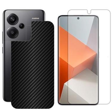 Imagem de Película Hidrogel + Adesivo Fibra De Carbono Para Redmi Note 13 Pro Plus 5g - Preta