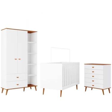 Imagem de Guarda Roupa Infantil Ternura 2 Portas, 2 Gavetas Bartira Branco