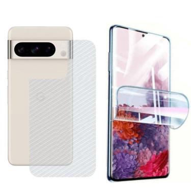 Imagem de Película Hidrogel + Adesivo Fibra De Carbono Para Google Pixel 8 Pro - Preta