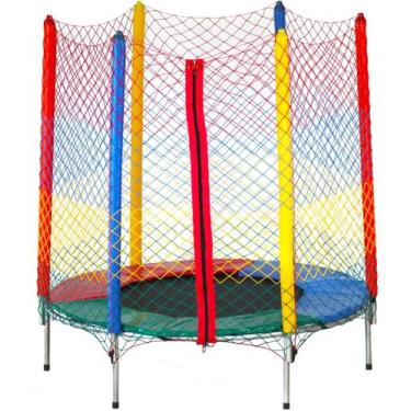Imagem de Cama elastica 1,40m suporta 80kg fechamento com ziper + bag - TRAMPOLI