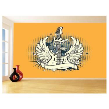 Imagem de Papel De Parede 3D Musica Guitarra Arte Graffiti 3,5M Mus75 - Você Dec