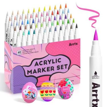 Imagem de Paint Markers Arrtx Canetas de tinta acrílica de 60 cores para artista
