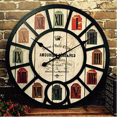 Imagem de 38cmsala De Estar Relógio De Parede Retro Estilo Industrial Criativo Restaurante Bar Cafeteria Decoração Pendurado Na Parede Relógios E Relógios De Uso No Escritório, Casa Ou Cozinha, H