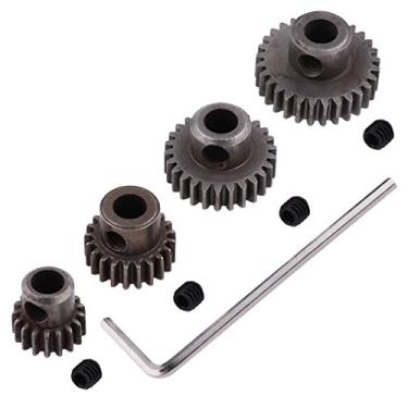 Imagem de Hobbypark Steel Metal Mod 0.6 Module Pinion Gear Set Motor Gears 5mm Shaft Hole 17T 21T 26T 29T for RC Cars Trucks Crawlers Buggies (4-Pack)