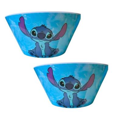 Imagem de Kit 2 Tigelas Stitch Melamina Sobremesa Sorvete 750ML Disney - Marca