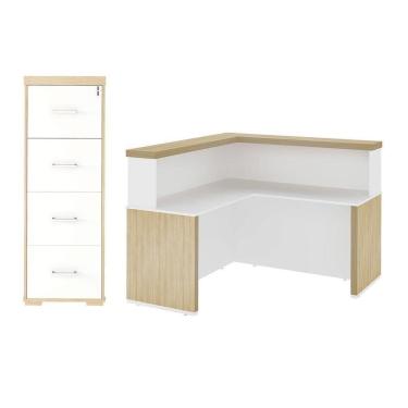 Imagem de Conjunto Balcão E Arquivo Berlim Carvalho Branco