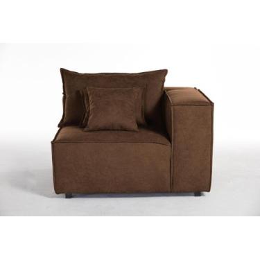 Imagem de Sofá Dominó Canto 1,10 Braço 0,30 Espuma D28 Mola Bonel Percinta Itali