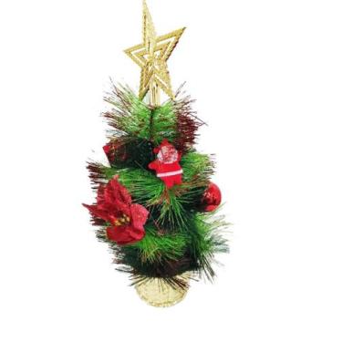 Imagem de Arvore De Natal de Mesa Luxo Verde Dourado 35 cm Premium - TOP NATAL