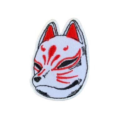 Imagem de Máscara de raposa japonesa *Aplique bordado com aplique de ferro para roupas, tecido.