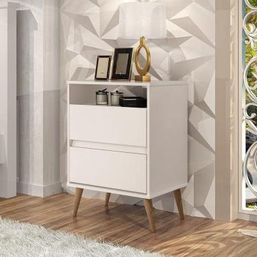 Imagem de mesa de cabeceira off white pequena para apartamento