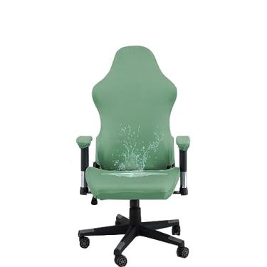 Imagem de Capas ergonômicas para cadeira de escritório com apoio de braço, capas elásticas repelentes de água para adultos, videogame, jogos de corrida reclináveis (sem cadeira) (verde abacate)..