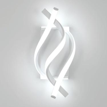 Imagem de DELIPOP Arandelas De Parede, Iluminação Arandela Led Moderna Em Espiral, Luz Interna Branca Fria 6500K, Luminária Acrílico Para Quarto, Banheiro, Sala Estar, Corredor, Varanda (Branca)