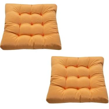 Imagem de Kit 2 Futon 40x40 Baixo Assento Almofada Colorida Shelter(Laranja Claro)