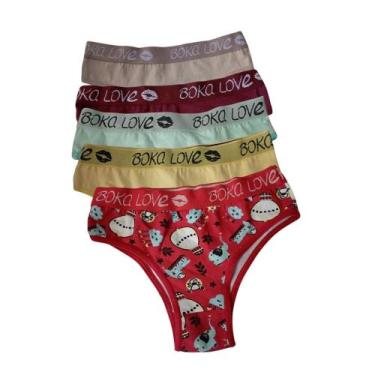 Imagem de Kit com 6 Calcinha de algodão com cós boka loka