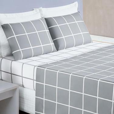 Imagem de Jogo de Lençol Casal Padrão Austin Micropercal 200 Fios - 4 Peças - Bi