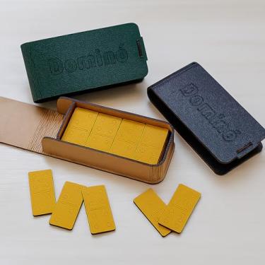 Imagem de Dominó MDF 28 Peças com Caixa – Brinquedo Educativo Clássico, Jogo de Mesa Infantil e Adulto