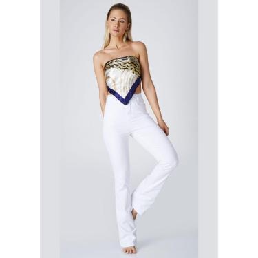 Imagem de Calça Jeans Express Hot Flare Branca Estela Feminino-Feminino
