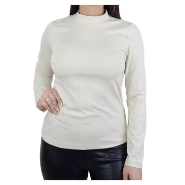 Imagem de Blusa Feminina Lado Avesso ML Gola Alta Bege Areia - L1245-Feminino