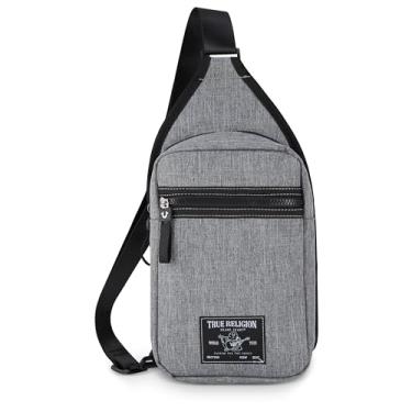 Imagem de True Religion Bolsa tiracolo masculina – Bolsa tiracolo casual para homens, pequena bolsa tiracolo masculina de viagem, Cinza, One Size, Transversal