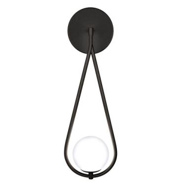 Imagem de Luminária Arandela Parede Gota Globo Vidro Quarto Cama Preto - Singlel