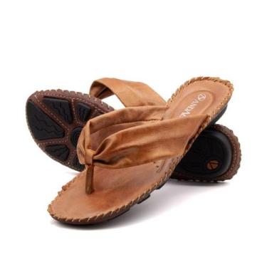 Imagem de Sandália Rasteira Jade em Couro Alure Cobre - 12404AC - Andacco, Laran