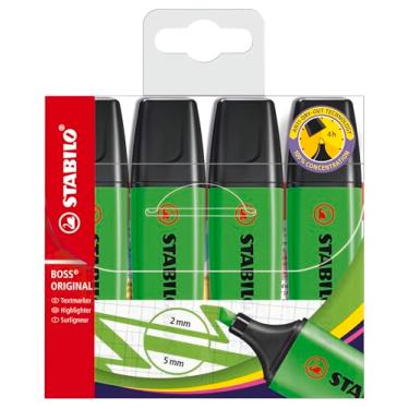 Imagem de Marca-texto - STABILO BOSS Original - Carteira com 4 - Verde