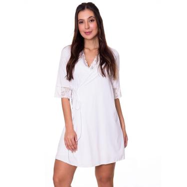 Imagem de Robe Microfibra e Renda Hobby Roupão Confortável Dia a Dia Estilo Sedutor - VF45