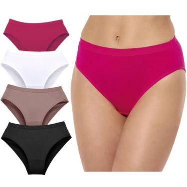 Imagem de Kit C/ 4 Calcinha DeMillus Cavada Lithos Algodão Conforto, Sortidas, E